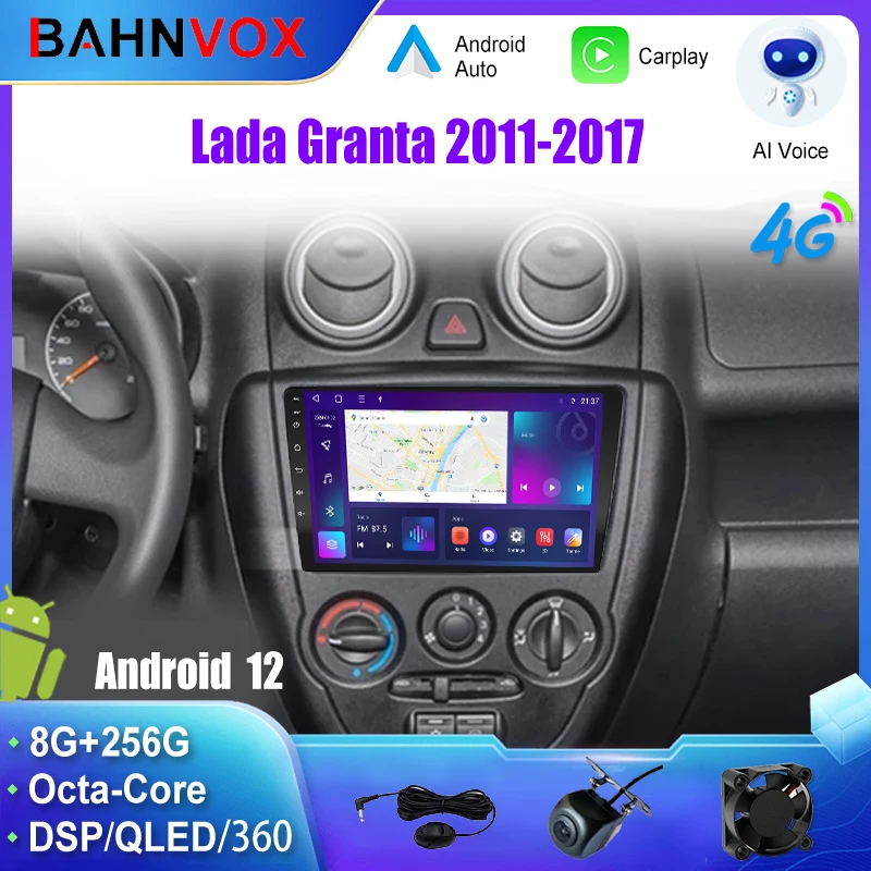 9'' Android 12.0 Car Radio for Lada Granta 2011-2017  GPS Navigation Multimedia Player Carplay Stereo Head Unit
