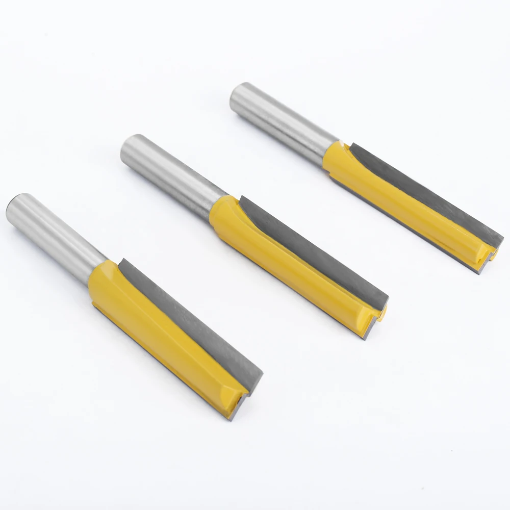 LAVIE 1pc 12.7mm Shank Extra Long Bottom Cleaning Router Bit Set, 3