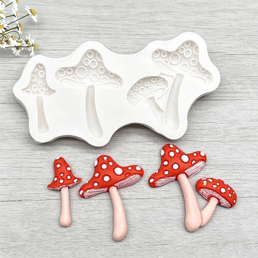 Mushroom Silicone Mold Sugarcraft Chocolate Cupcake Baking Mold Resin Fondant Cake Decorating Tools