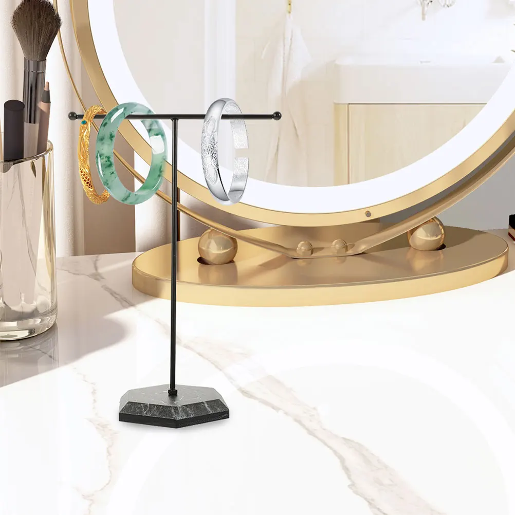 

2Pcs Metal T Bar Jewelry Stand Necklace Holder Space Saving Organizer Jewelry Display Rack for Bracelets Earrings