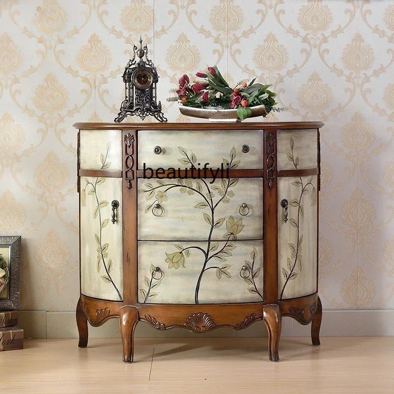 

home furniture all items American Hallway Hallway Living Room Entrance Partition Wall Side Hall Cabinet Solid Wood Entrance Cabi