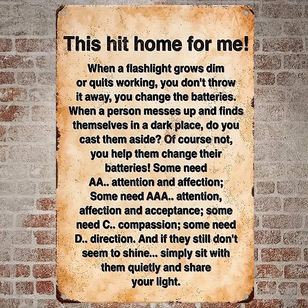 لافتة حائط معدنية عتيقة مضحكة "This Hit Home" - 20.32 × 30.48 سم فن حديدي قديم مع رسالة روح الدعابة، سهلة التعليق في الداخل/الخارج #5