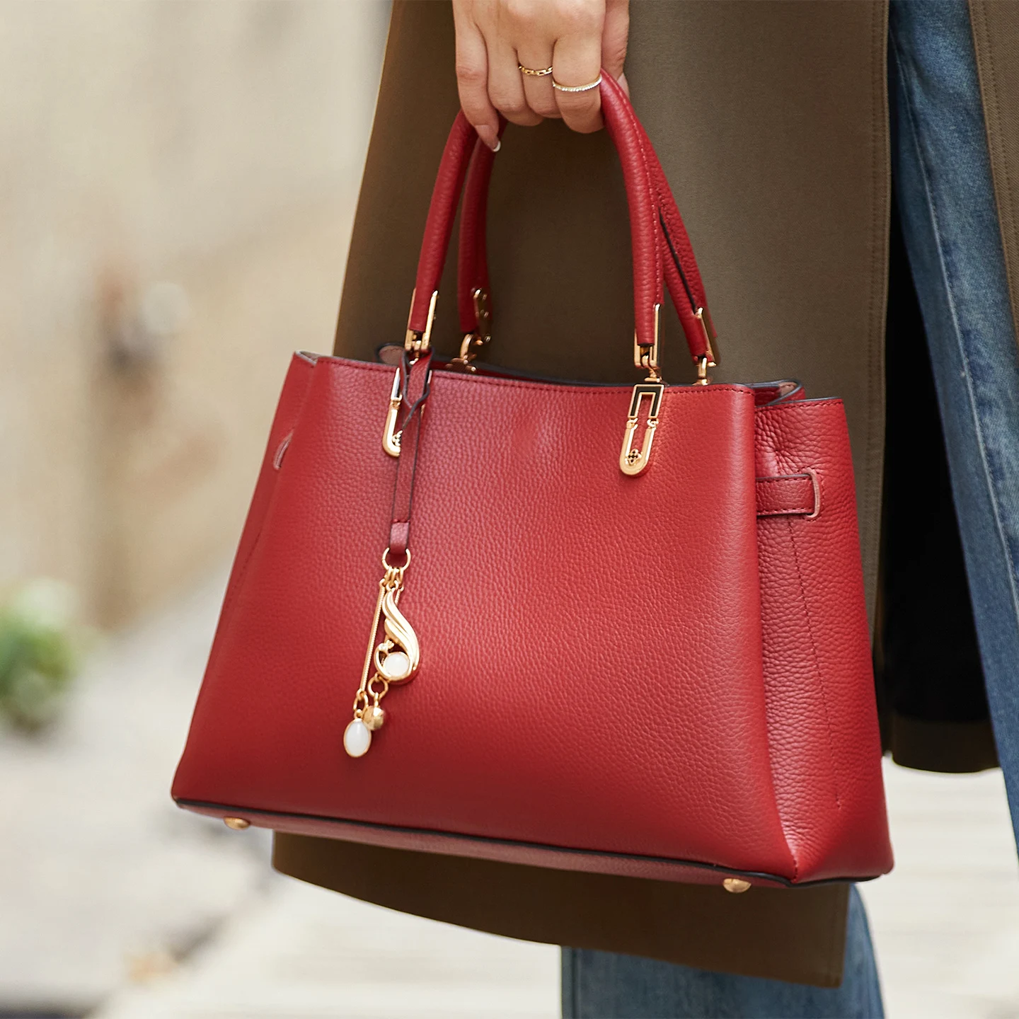 

Very Limited Luxurious Women Leather Handbag New First Cow Leather Winter Top Handle Cow Bag Handmade Shoulder Bag Girl #SC2162