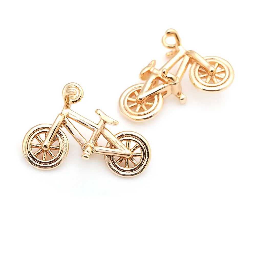 18K الذهب اللون النحاس دراجة سحر المعلقات عالية الجودة Diy بها بنفسك مستلزمات صناعة المجوهرات قلادة أقراط اكسسوارات للنساء #3