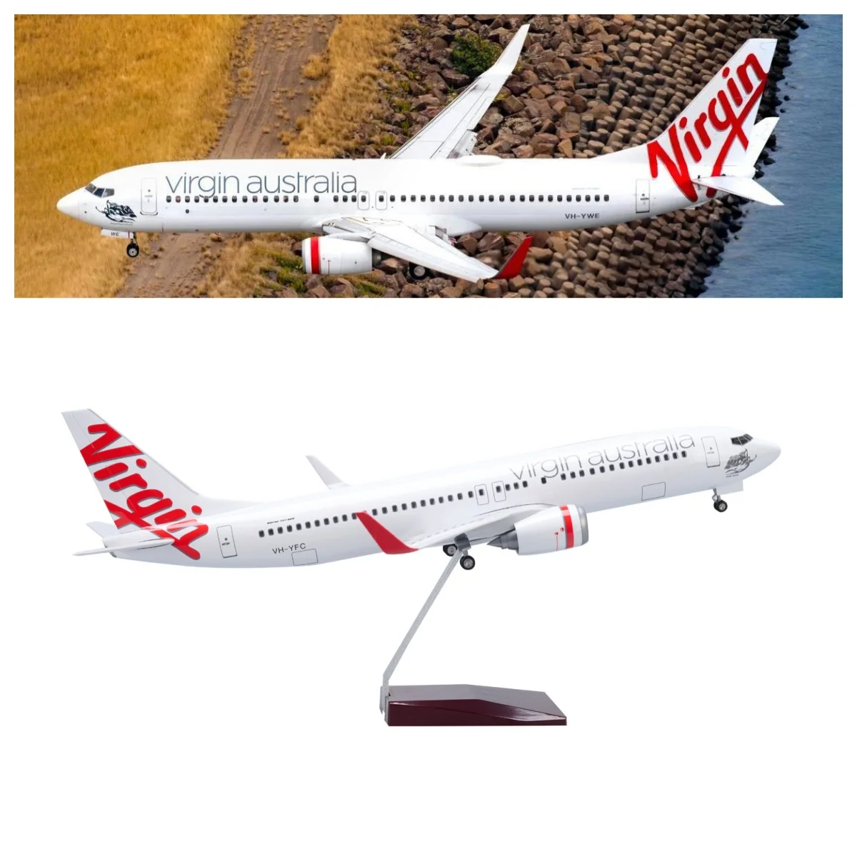 

B737-800 Virgin Australia Plane Model 47CM 737 1:85 Scale Miniature Airplane Resin Diecast Airplanes Kits Collected Gift Toys
