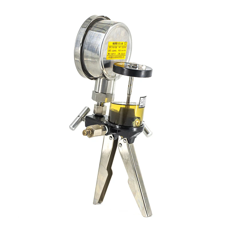 Y060 25Mpa High Pressure Hand Operated Hydraulic Oil Test Pump Calibrator with Pressure Gauge