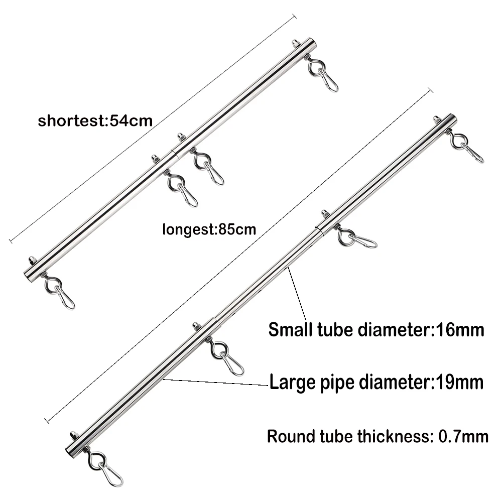 Ensemble de Bondage BDSM en Acier Inoxydable pour Couples, Jouets Sexuels Télescopiques Réglables, Menottes de Rinçage, Retenues Fétichistes