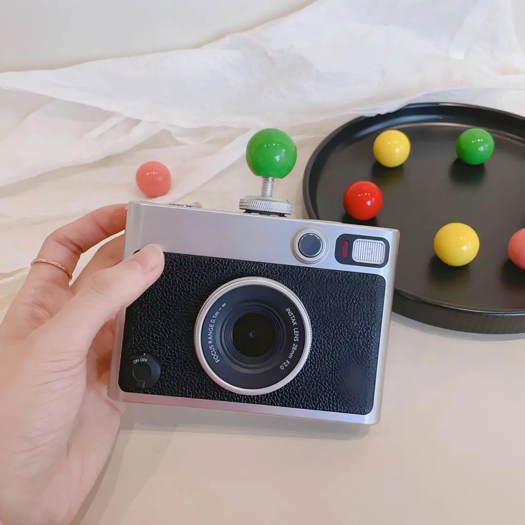 Cute Round Ball Colorful Camera Hot Shoe Dust Cover, Universal for Canon, Sony, Fujifilm, with Black and Silver Metal Base