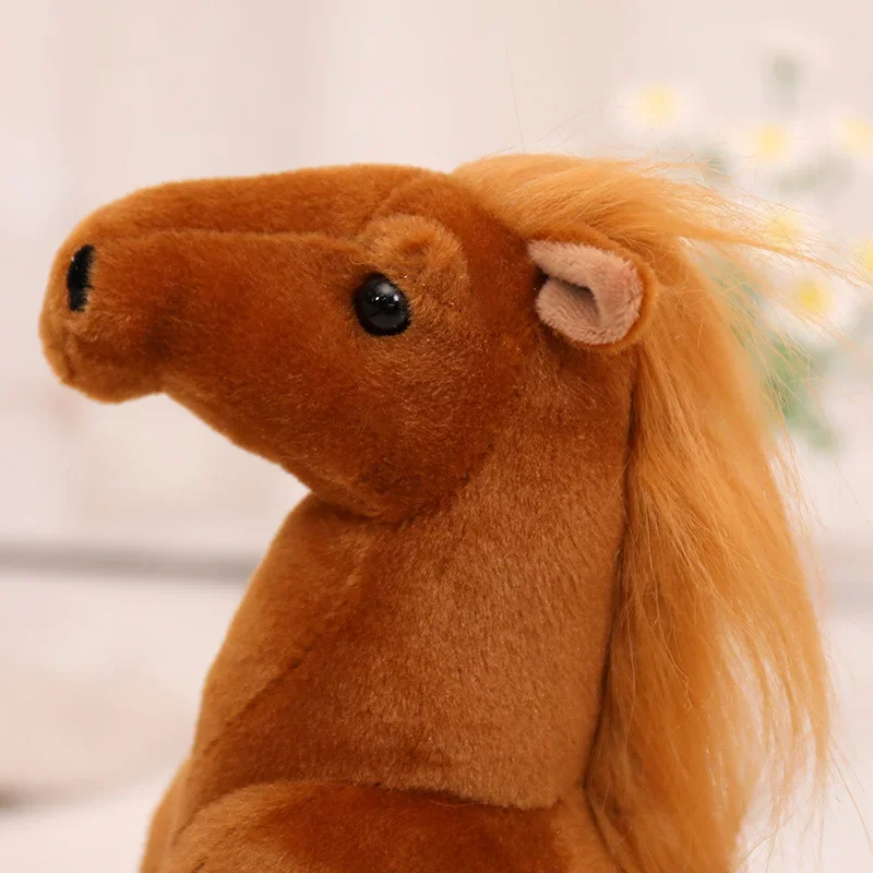 Cute Lifelike Horse Plush Toy Soft Stuffed Animals Steed Toys Doll Real-life 30cm White Horse Home Decor Kids Toy Birthday Gift