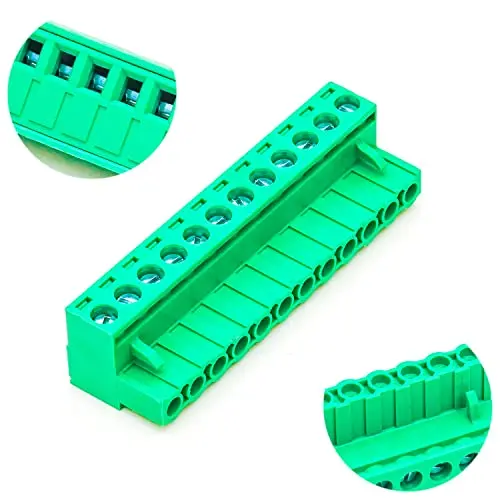 

5.08mm 12 Pin Phoenix Connector PCB Screw Terminal Block Connector (2Pcs 5.08M-12Pin)