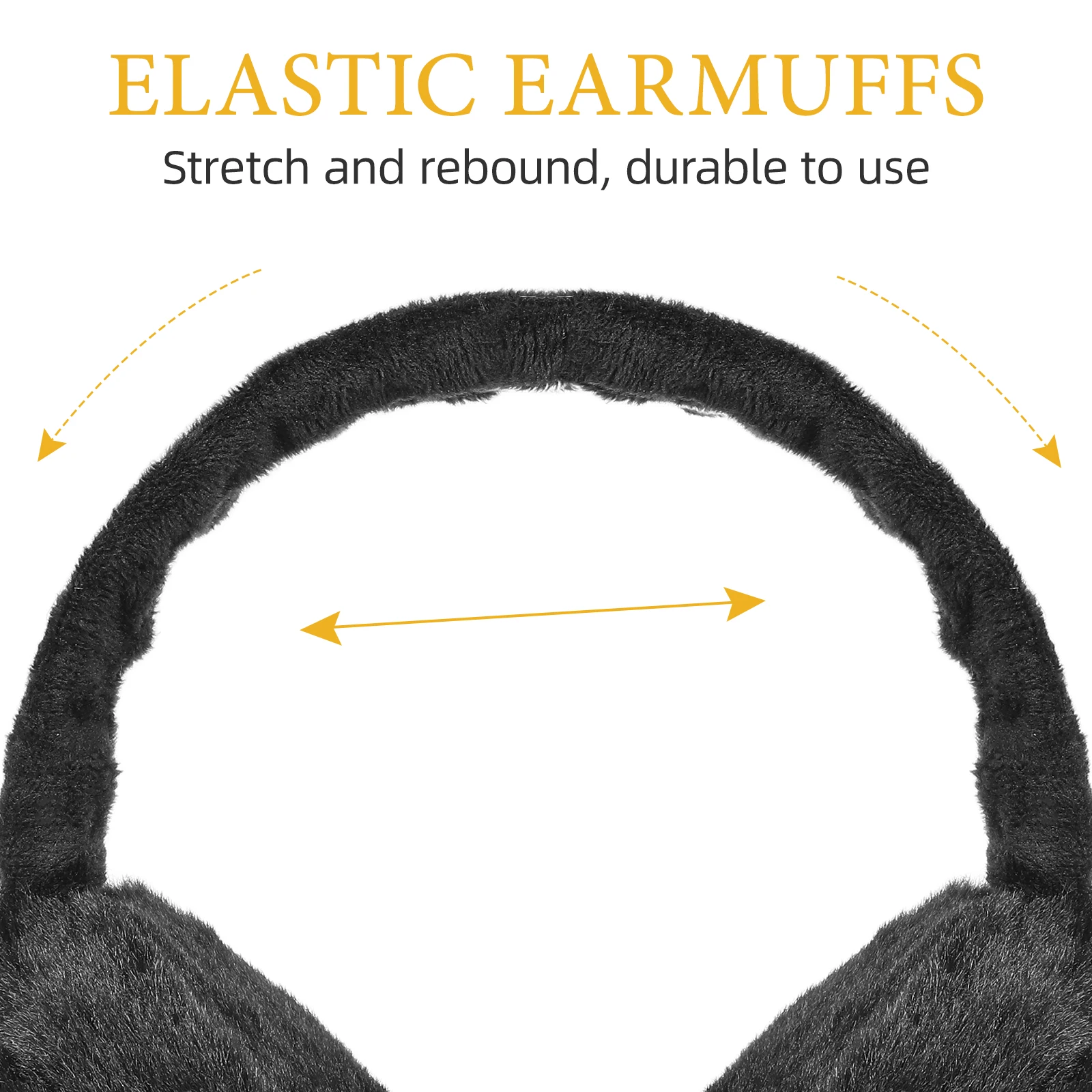 غطاء للأذنين دافئ أغطية أذن شتوية من القماش الناعم الأسود لتدفئة الأذن للنساء تصميم كرتوني لطيف للاستخدام في الهواء الطلق #2