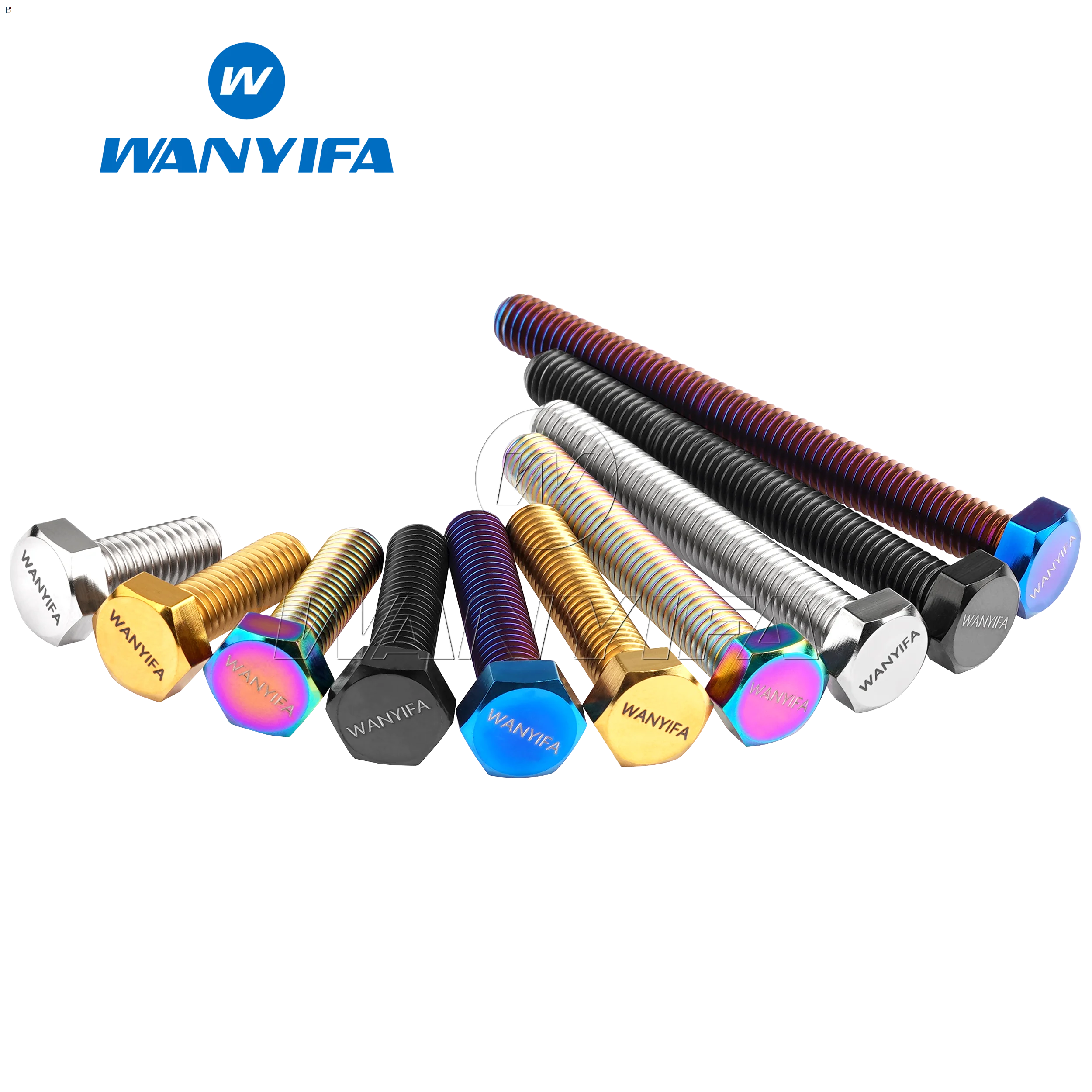 Wanyifa Titanium Alloy Din933 Hex Head Bolt M10x20-100mm, Suitable For Motorcycle Flat Assembly External Hex Drive Fasteners