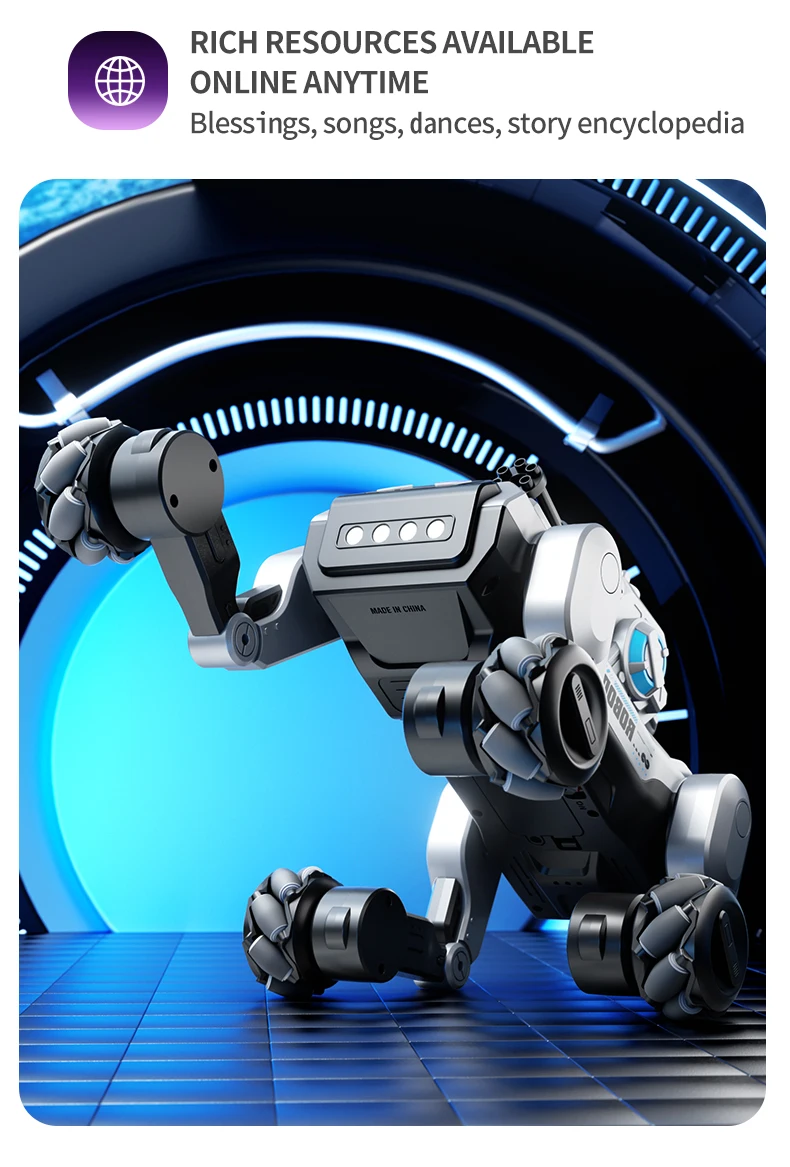 ذكي للتحكم عن بعد روبوت الكلب اللمس الحوار الصوتي الغناء الرقص اتبع الوضع 360 °   الدورية الموسيقى أغنية حيلة هدايا الكلب