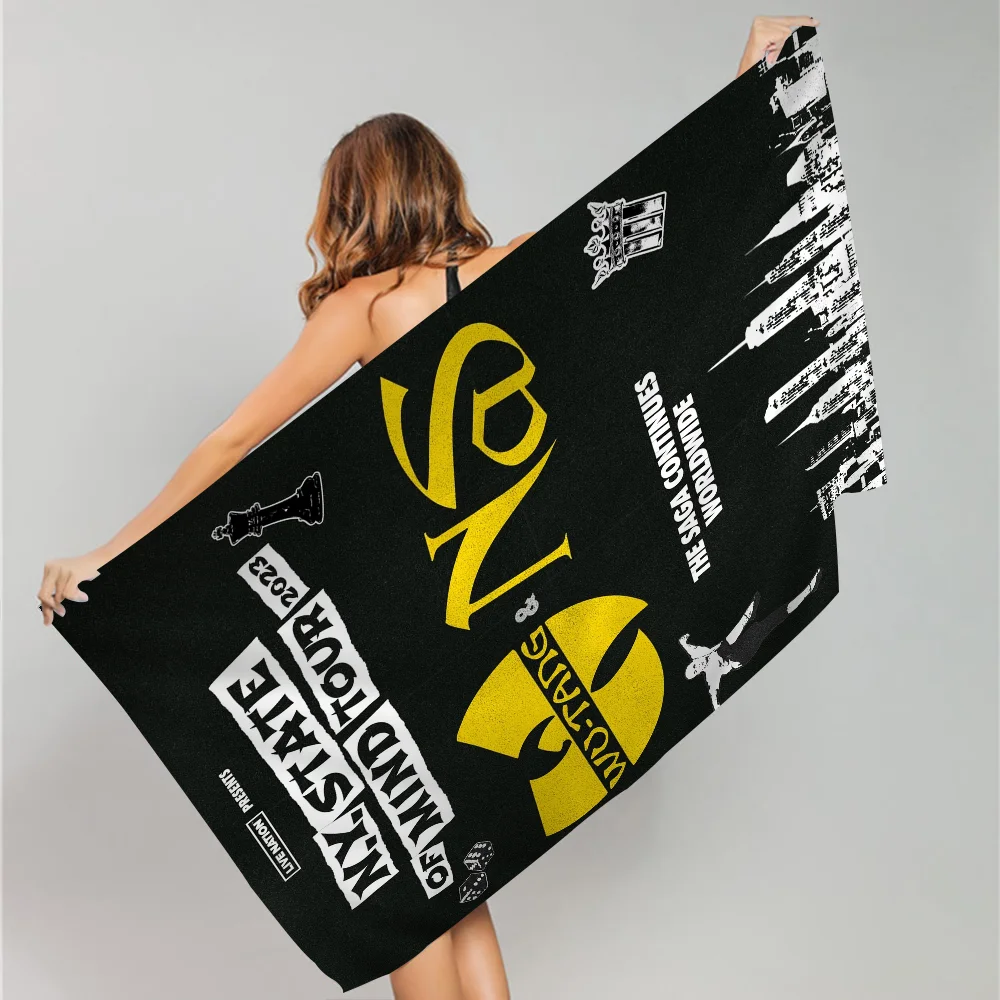 WU-T--TANG CLAN Band Beach Towels Shower Towel Sauna Travel Spa Microfiber Quick Dry Gym Accessories Cute Room Decor