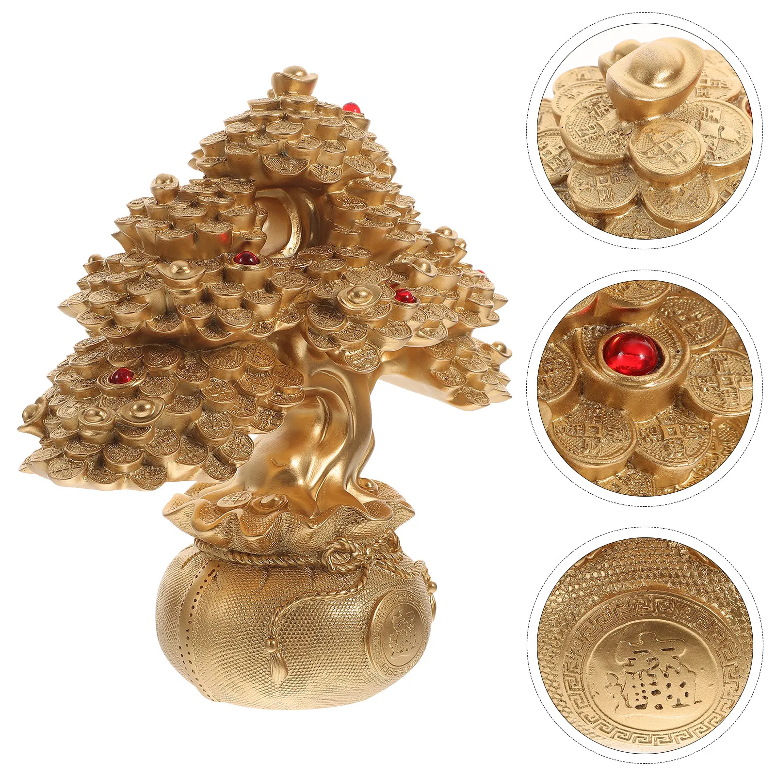 

Изысканное украшение из смолы в виде денежного дерева, настольный декор для гостиной, спальни, тумбы, центральное украшение в виде Дерева удачи