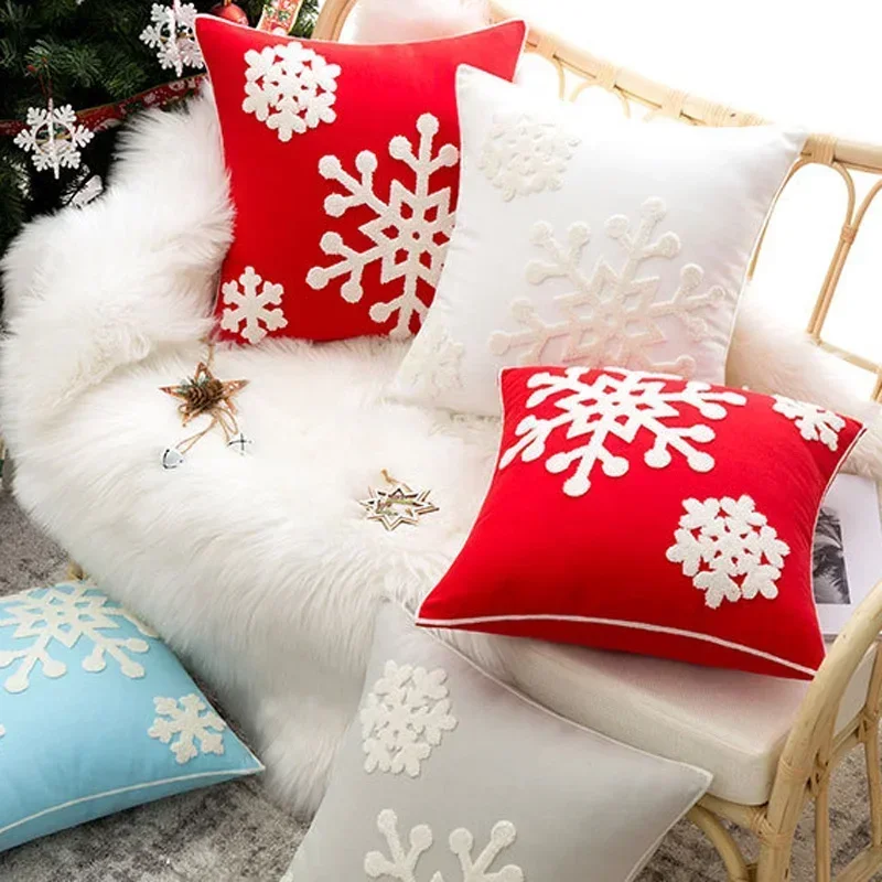 Christmas Throw Pillow Plush Cushion/ Pillow Cover for Sofa Living Room Decoration Nordic Pillowcases Home/ Bedroom Decor