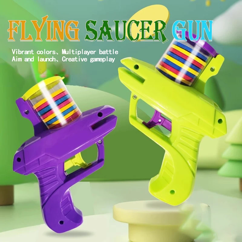 Pistolet à soucoupe volante classique EVA, doux et rebondissant, fonction de lancement sûre, jouet pour jouer en plein air Parent-enfant, jouet anti-Stress