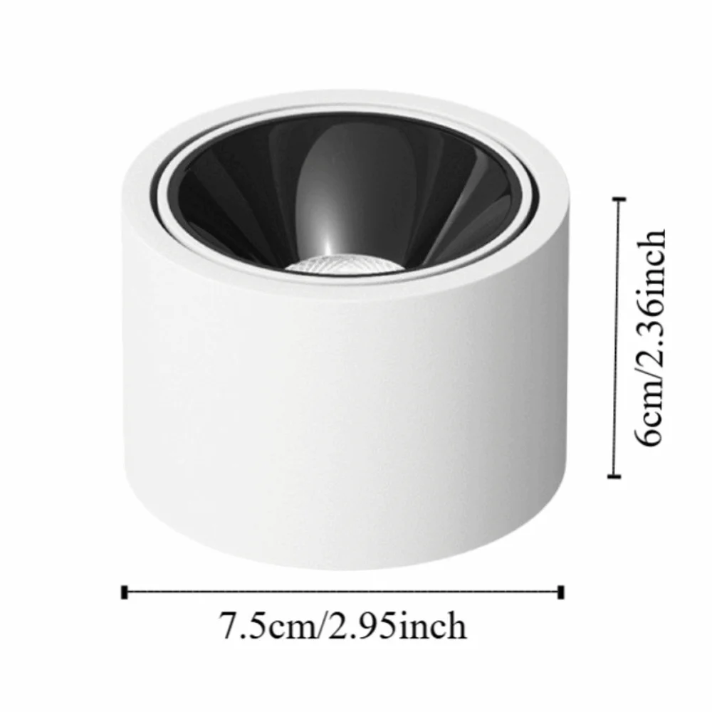 Adjustable Angle 7W Led Spotlight Anti-glare Surface Mounted Led Down Light Energy Saving Dimmable Ceiling Spot Light Corridor