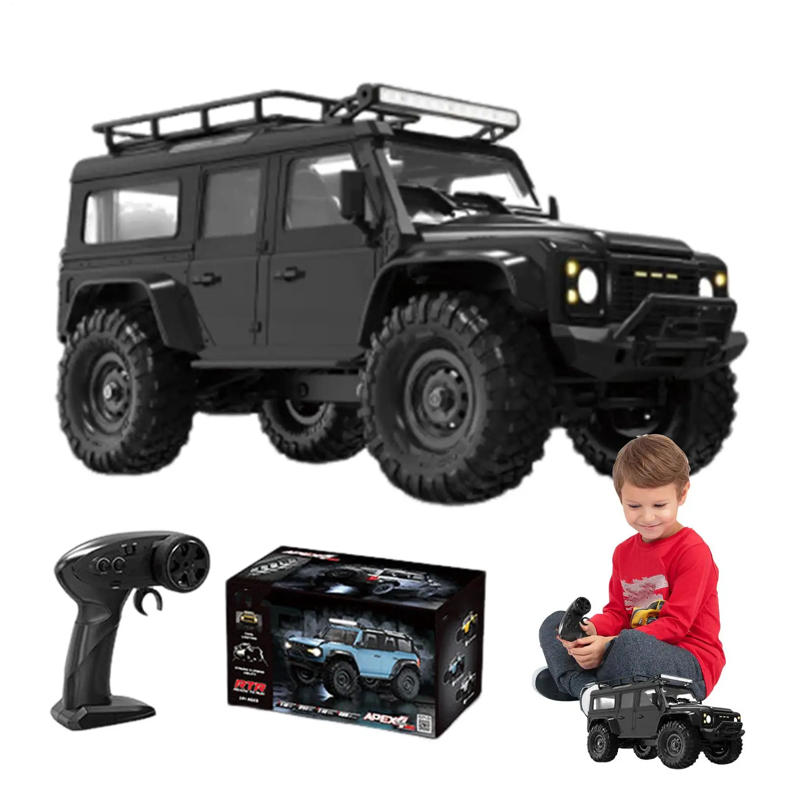 

Rc Car For Boys 1:16 Remote Control Off Road Vehicle 2.4g Model Truck LED All Terrain Toy For Boys Girls Adults Leisure Outdoor
