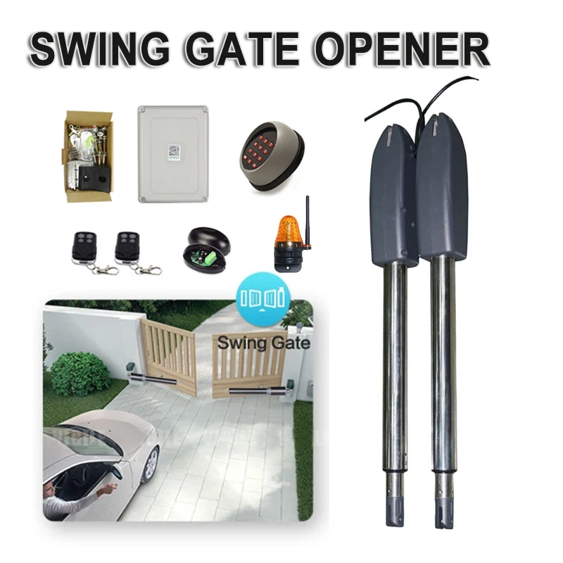 Imagem -02 - Automático Dual Braços Elétrica Swing Porta Portão Abridor Operador Motor Atuador Mais Perto Heavy-duty tipo Fácil Instalar Universal 400kg