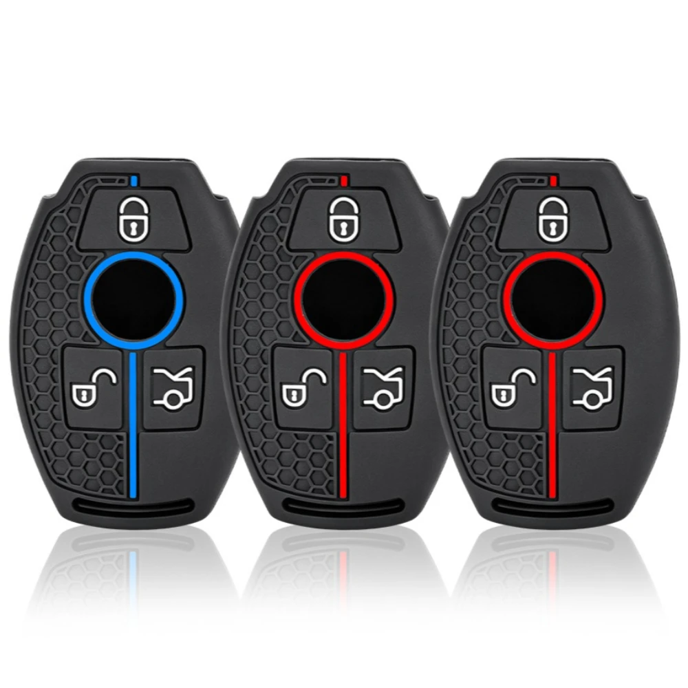 3 buttons For Mercedes Benz W251 W463 W205 W176 W213 W204 W212 W177 GLK GLC CLA AMG A B R C E S G Class Silicone Car Key Case