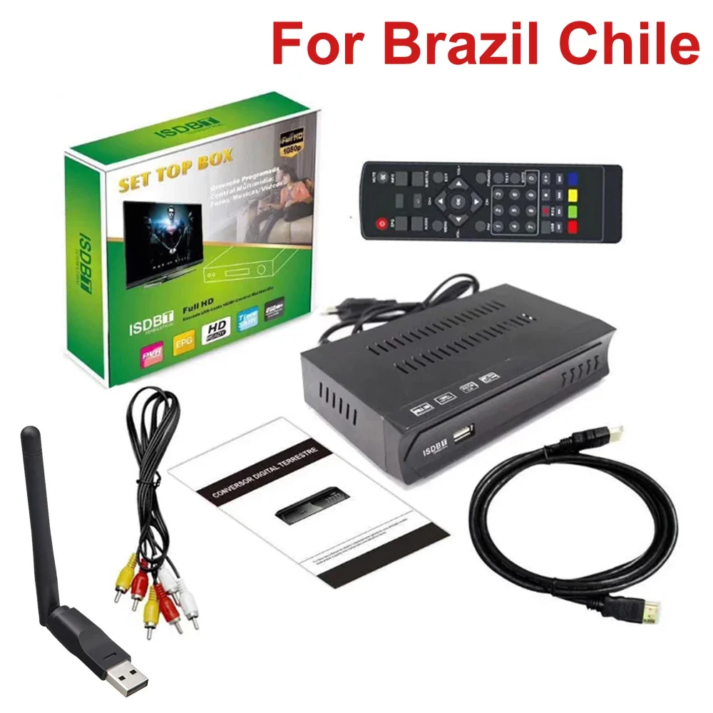 

1080P HD Terrestrial Digital Receiver ISDB-T Set Top TV Box for Brazil Chile ISDBT TV Receiver with HDMI RCA Interface Cable