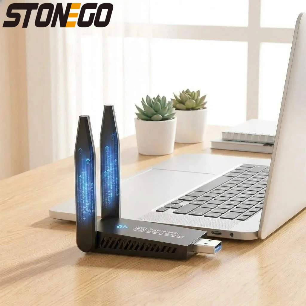 

1300Mbps USB WiFi Adapter Dual Band 5GHz 24GHz Dual Antenna High Gain Wireless Dongle for PC Support Windows 11 10 8 7 Vista XP