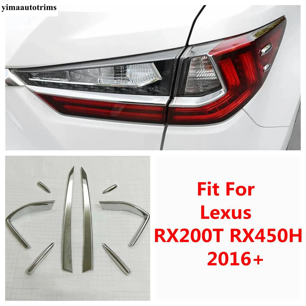 

For Lexus RX RX450h 2016 - 2022 Rear Tail Lights Lamp Eyebrow Eyelid Strip Decoration Protect Cover Trim ABS Chrome Accessories