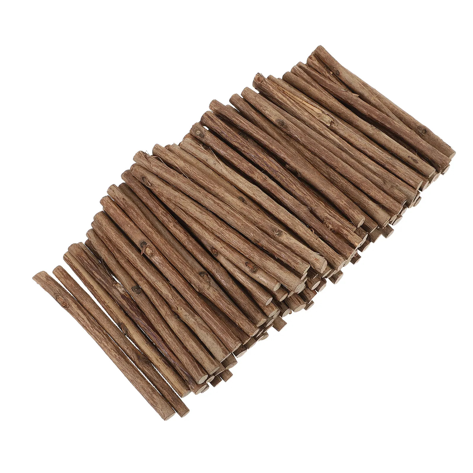 120Pcs Hand-Made Wood Sticks Natural Mini Wooden Craft Sticks 10Cm Length 0.5-0.8cm Diameter DIY Art Projects Photo Props Wooden