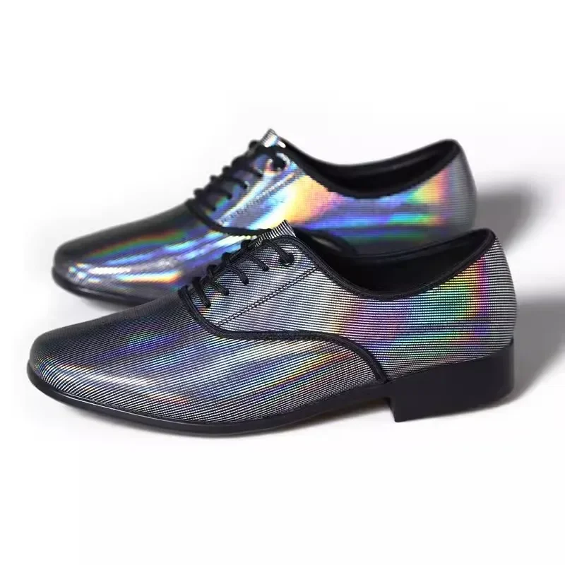 2025 Modern Dance Schuhe Männer Echtes Leder Weiche Square Dance Schuhe GB Social Walzer Tanz Schuhe Atmungsaktivität Turnschuhe Tango