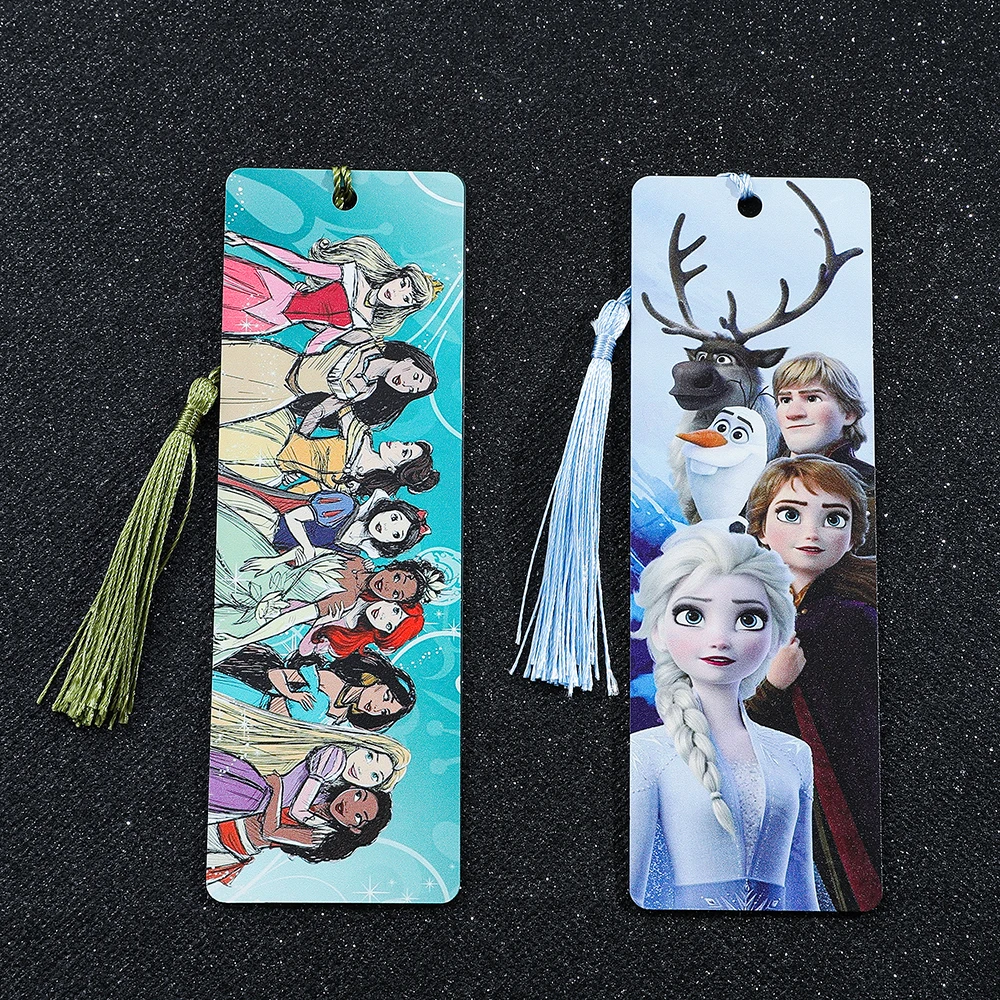 Creative Disney Princess Acrylic Bookmarks with Tassel Frozen Movie Elsa Olaf Anna Bookmark for Books Accessories Gifts