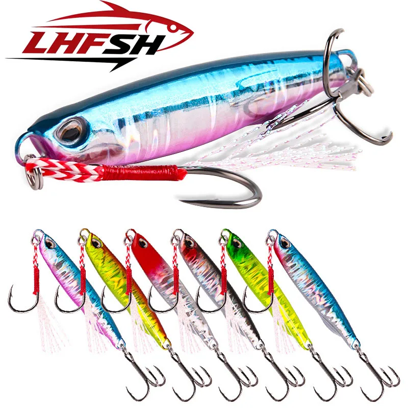 LHFSH 15-40g Metall-Jig-Angelköder zum Weitwerfen mit Doppelhaken, VIB-Kunstköder für Süßwasser- und Salzwasser-Seebarsch-Angeln