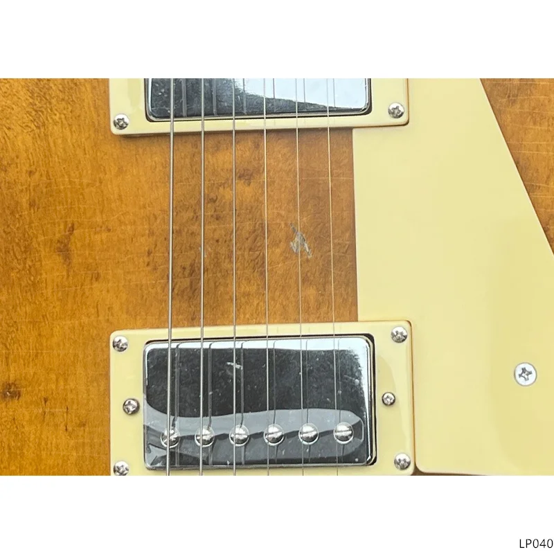 Electric Guitar, Front Yellow Back Light Brown Finish, Solid Mahogany Body & Neck, Flamed Maple Veneer Top