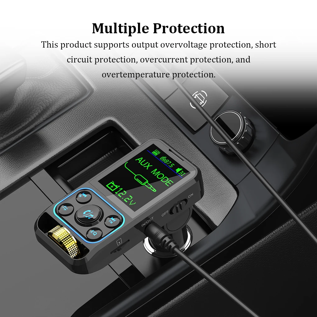 Car FM Player Transmitter QC3.0 Support Bluetooth-compatible MP3 Adapter