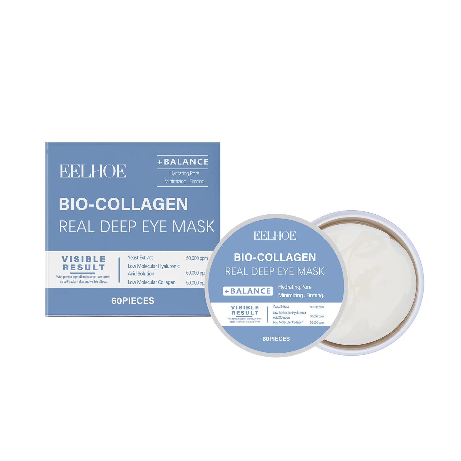 EELHOE Collagen Eye Mask Anti Dark Circles Removal Eyes Bags Moisturizing Firming Eye Patches Nicotinamide Eyes Care Mask 60PCS