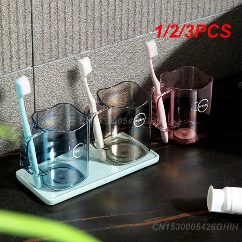 1/2/3PCS Teeth Brushing Mug Travel Portable Transparent Toothbrush Cup Transparent Mouthwash Cup Household Simple Mouthwash Cup