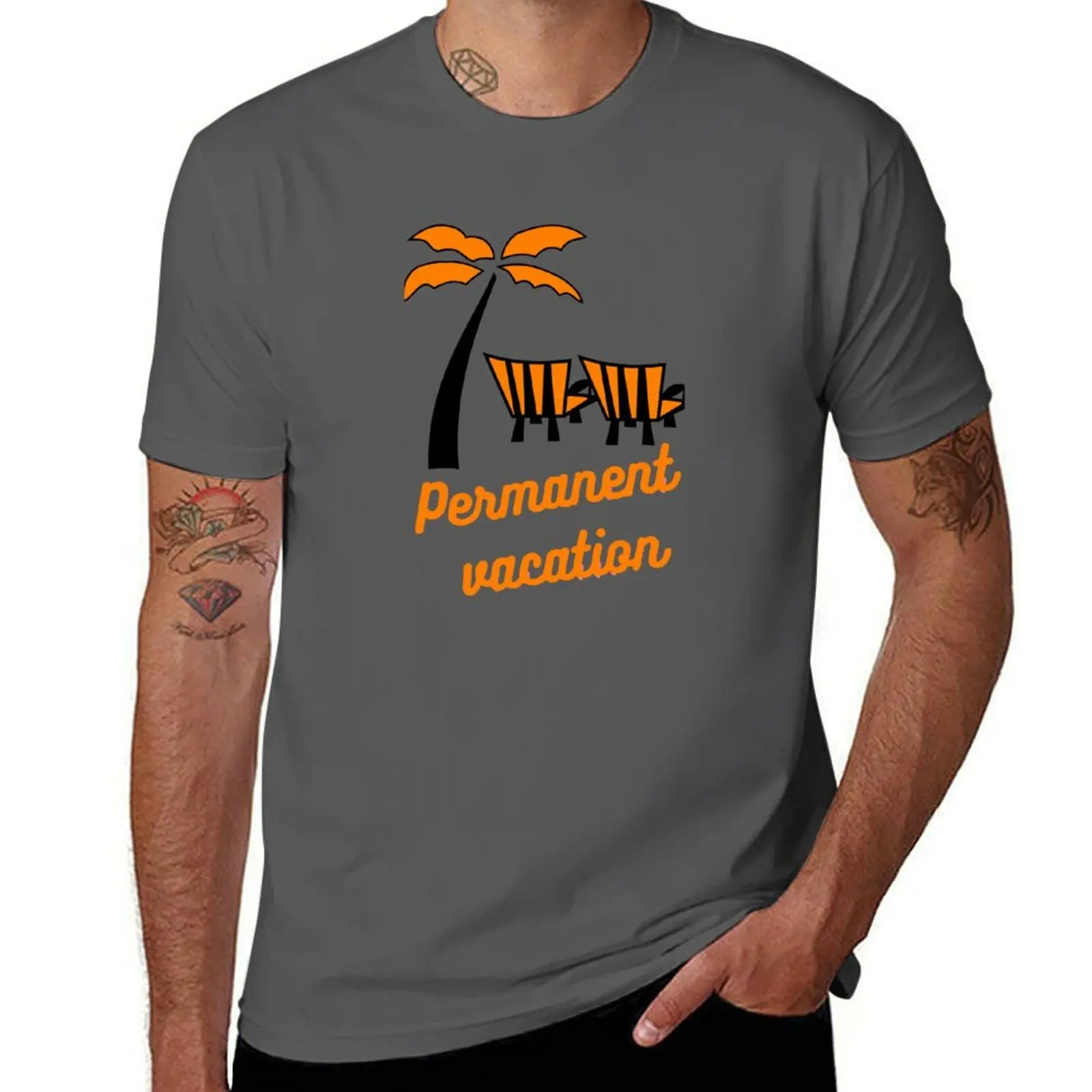 Permanent Vacation T-Shirt Plus Size Basic Short Sleeve Top