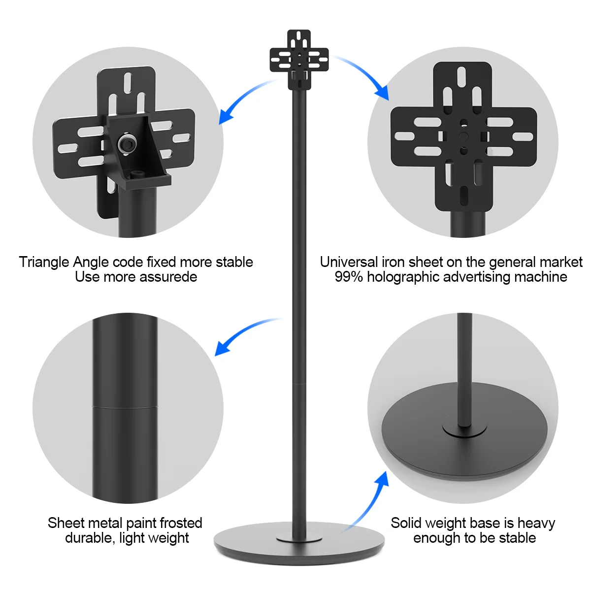 Imagem -04 - Holográfica Fan Screen Acessórios Liga de Alumínio Conveniente Monitor Multi-function Suporte Vertical Floor Stand 3d