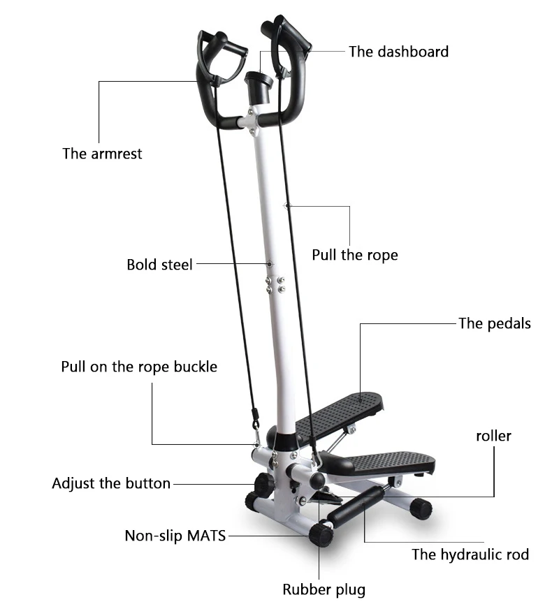 Topteng Fitness Workout Exercise Air Stair Stepper Machine Cardio Equipment + Handle Bar
