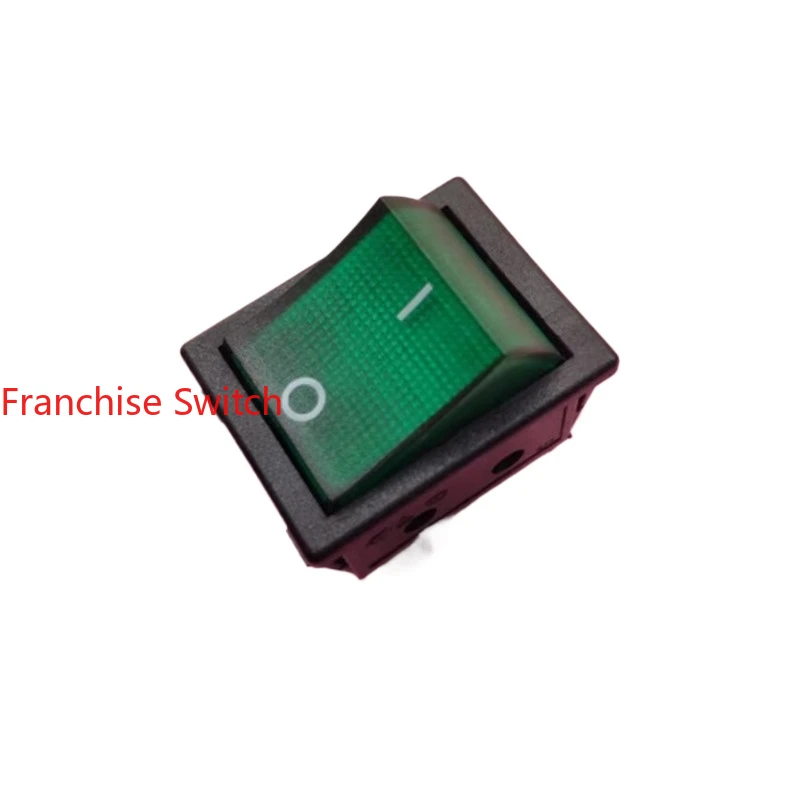 

10PCS Rocker type switch R210 four feet two gears with green light 16A 32X25