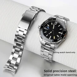 20.5mm 21.5mm solid stainless steel strap for TAG HEUER AQUARACER 300 special curved interface watch chain accessory