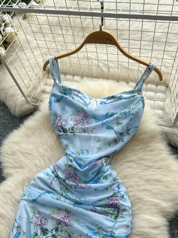 Bloemenprint Slim Fit Dr Koreaanse Sle Hoge Taille A-lijn Rok ort Sve Dames Zomer Dr Hot Girl Design