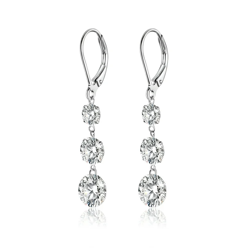 

ZFSILVER Trendy 925 Silver Moissanite Classic Long Tassel Round French Earring Charm Women Accessories Jewelry Party Gift E13918