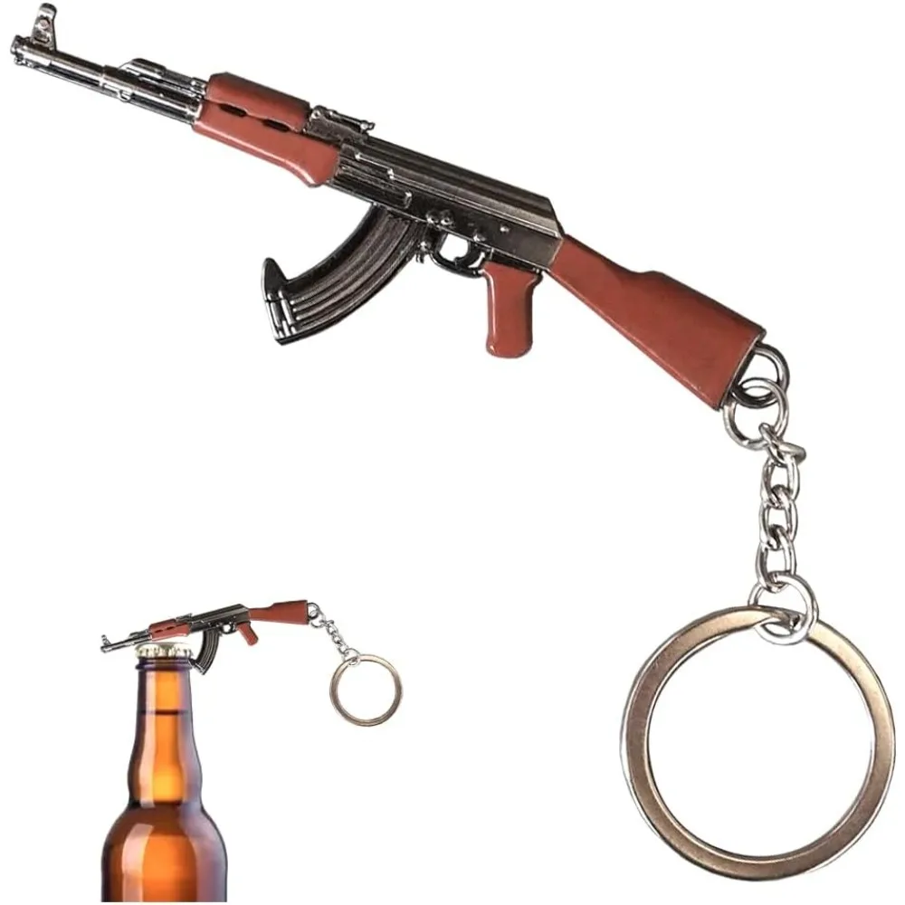

AK-47 Keychain Bottle Openers for Outdoor Campaign Bar Restaurant Portable Wine Opener Best Gift for Men Soldier