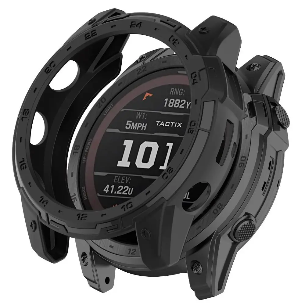New TPU Protective Case Bumper Cover Edge Shell Soft Accessories Screen Protector for Garmin Tactix 7 AMOLED Smart Watch