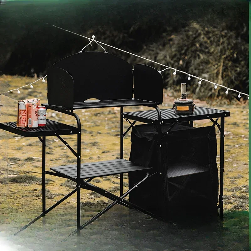 

Outdoor mobile kitchen camping camping aluminum alloy folding storage type