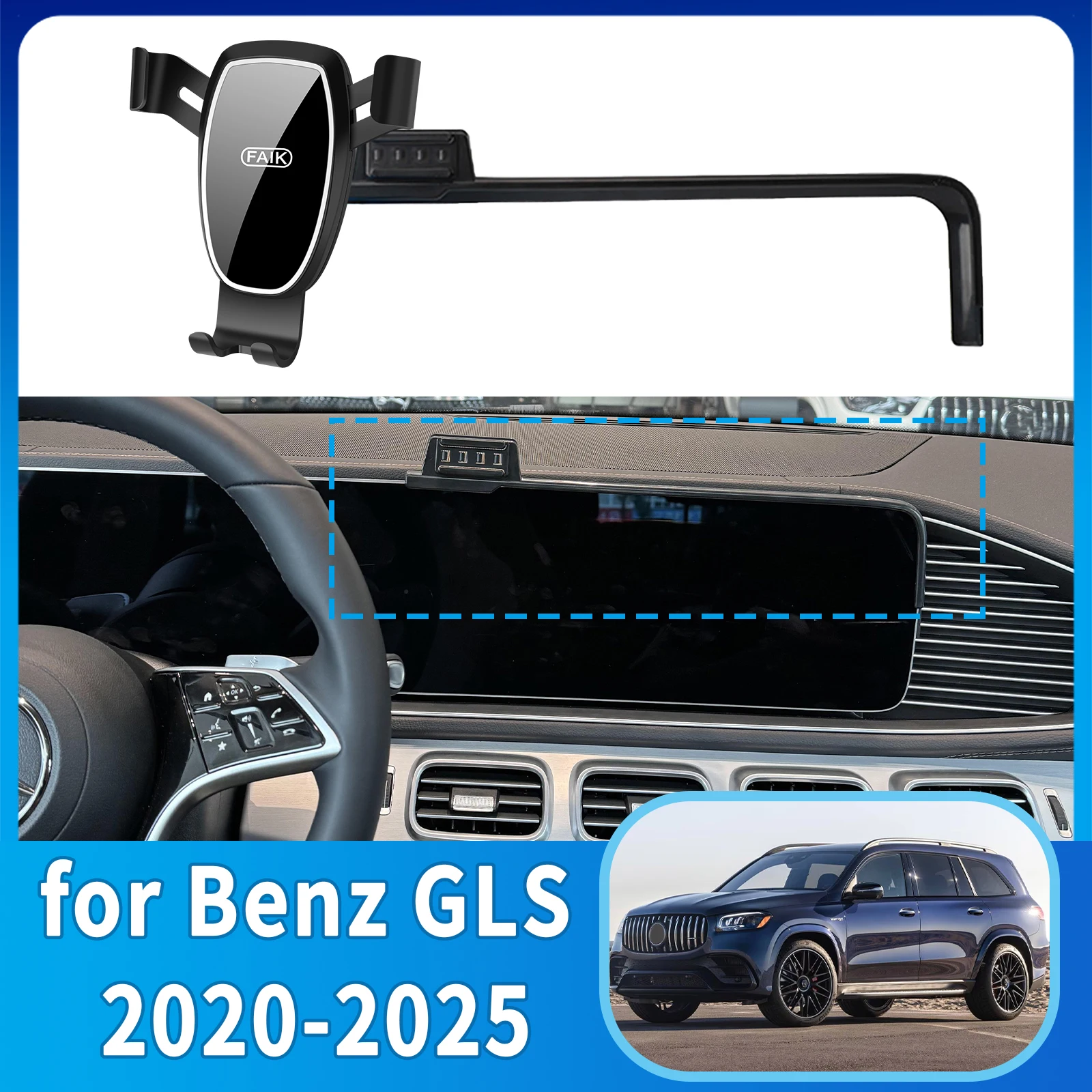 

fit for Mercedes-Benz GLS 2020 2021-2025 X167 Phone Holder, Dashboard Screen Mount Bracket Easy Installation​​ Car accessoires