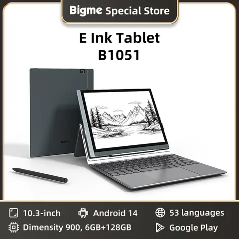 BIGME B1051 Ebook Reader, 10.3 Inch Electronic Book Reader, E-Ink E-Book Reading Tablet, 6+128GB Android 14, B1051 Lite 4+64GB