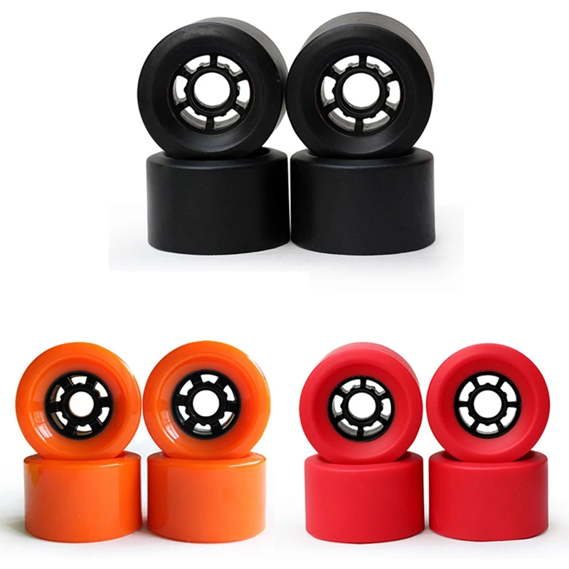 82A Replacement Skateboard Wheels 90X52mm Long Board City Run Wheels 6mm Riser Pad Hardware ABEC-9 Bearing,Orange