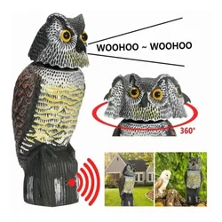 Fake Owl Decoy to Scare Birds Away from Gardens, Rooftops, and Patios - Scarecrow Provides Chemical-Free Pest Control - Safe and